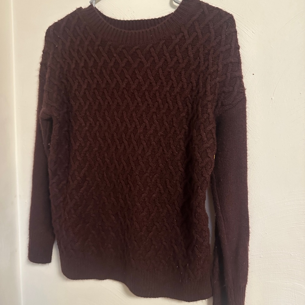 St. John's Bay Women's Cable Knit Sweater - Maroon
